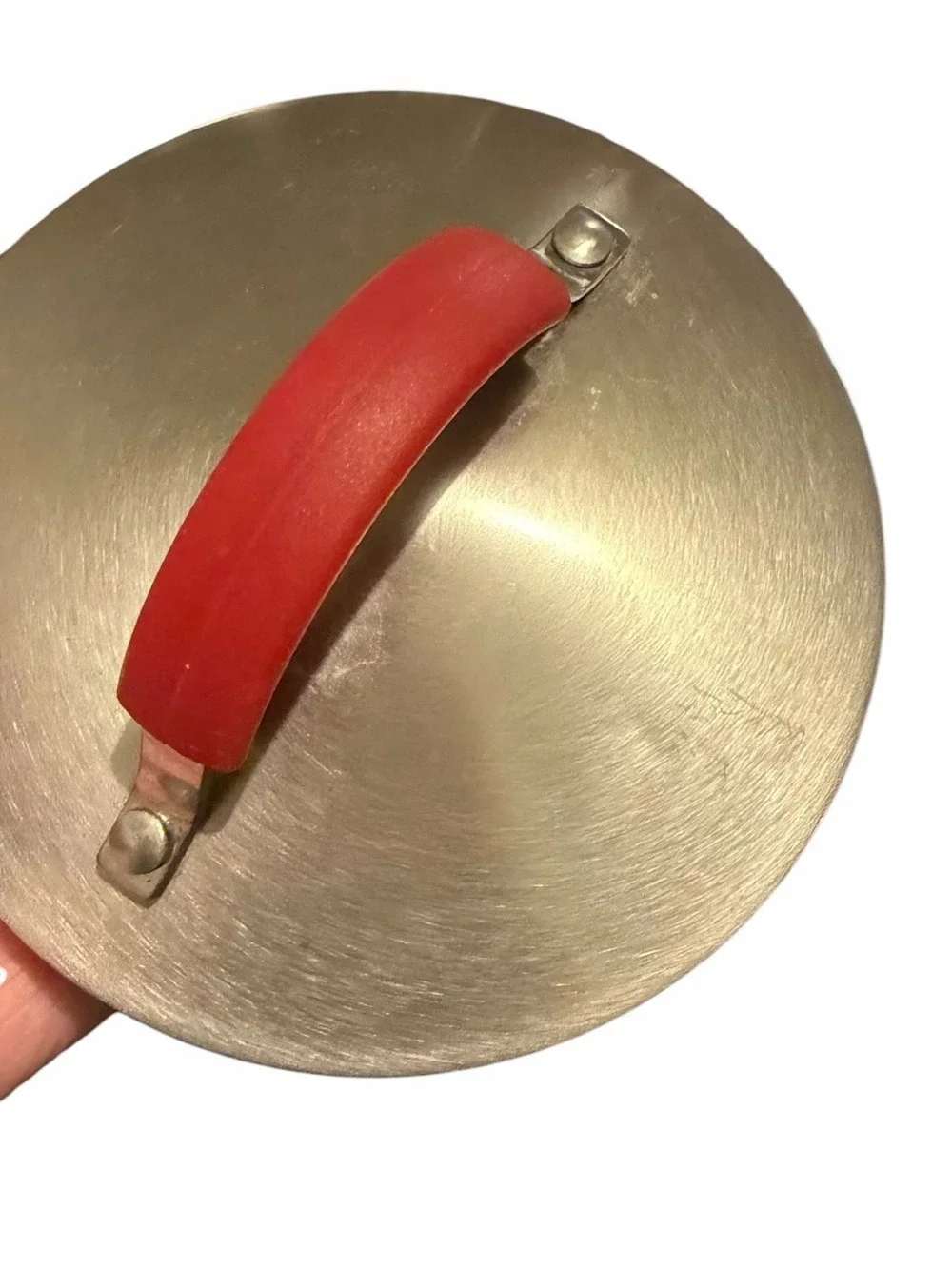 Masterclass Brushed Stainless Steel Whistling Tea Kettle Red Ergo Handles